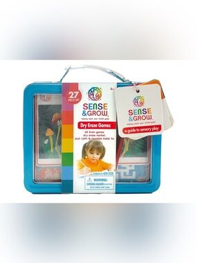 Sense & Grow Dry Erase Games W/ Carrying Tin- New